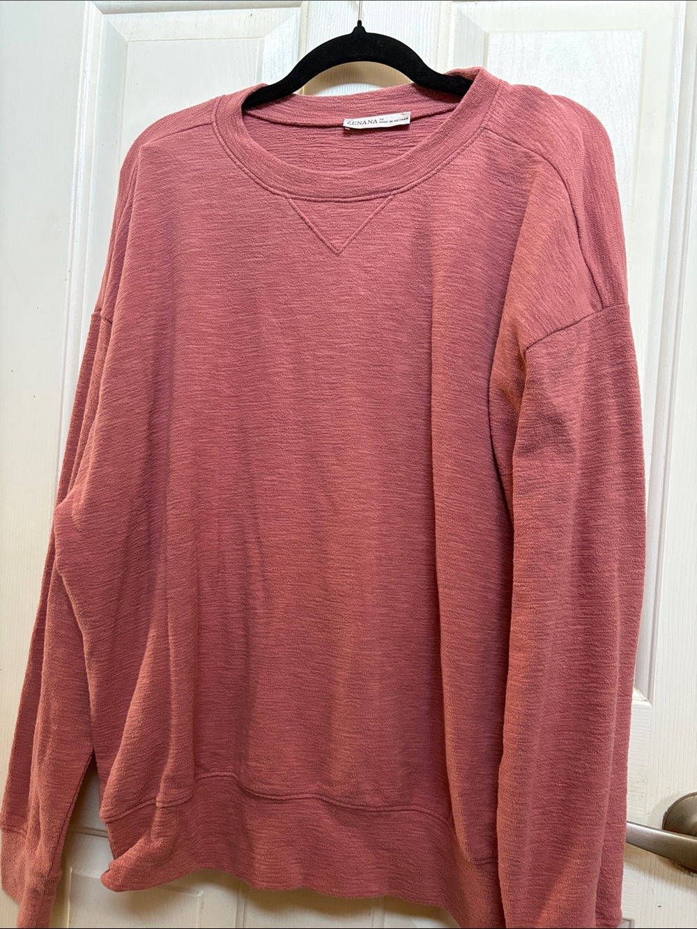 Zenana Outfitters Dusty Rose Crewneck Sweatshirt
